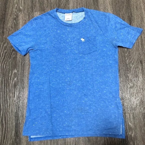 Abercrombie Kids Blue Speckled Moose Logo T-Shirt, Size S (10) - Picture 1 of 4